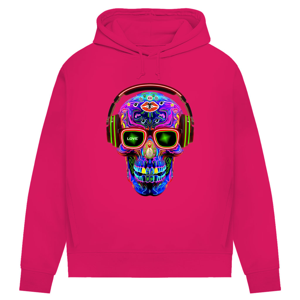 Damen Premium Bio Hoodie Skull Design