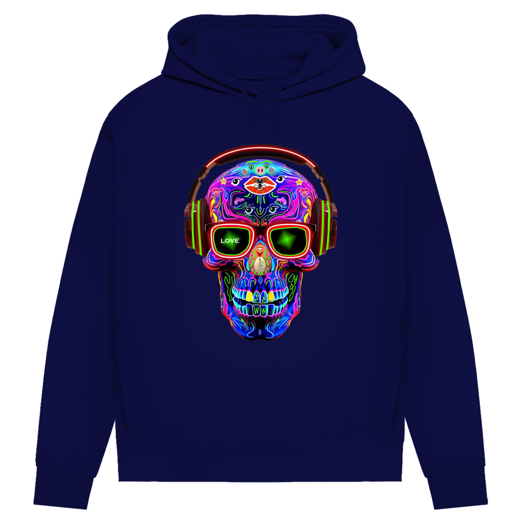 Damen Premium Bio Hoodie Skull Design
