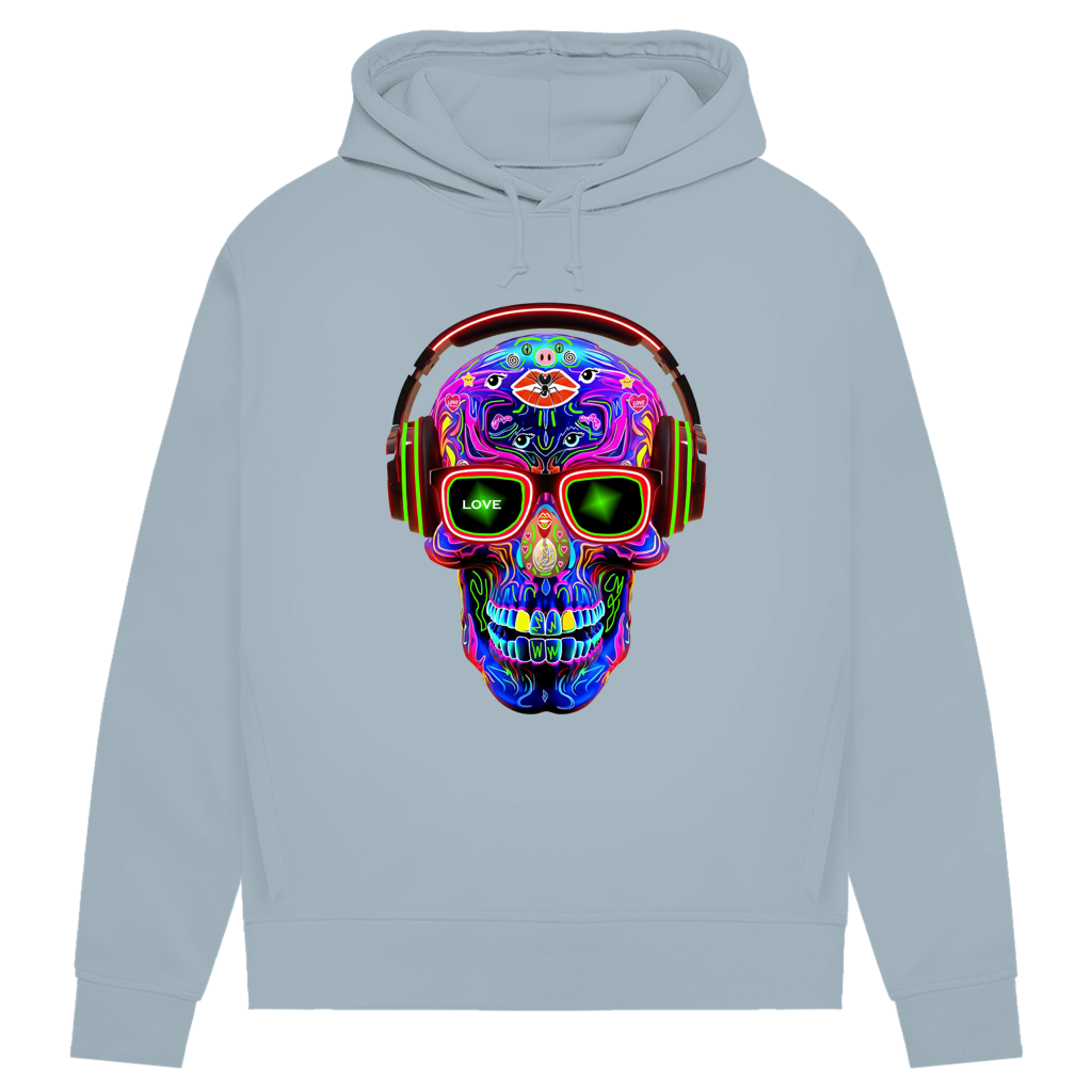 Damen Premium Bio Hoodie Skull Design