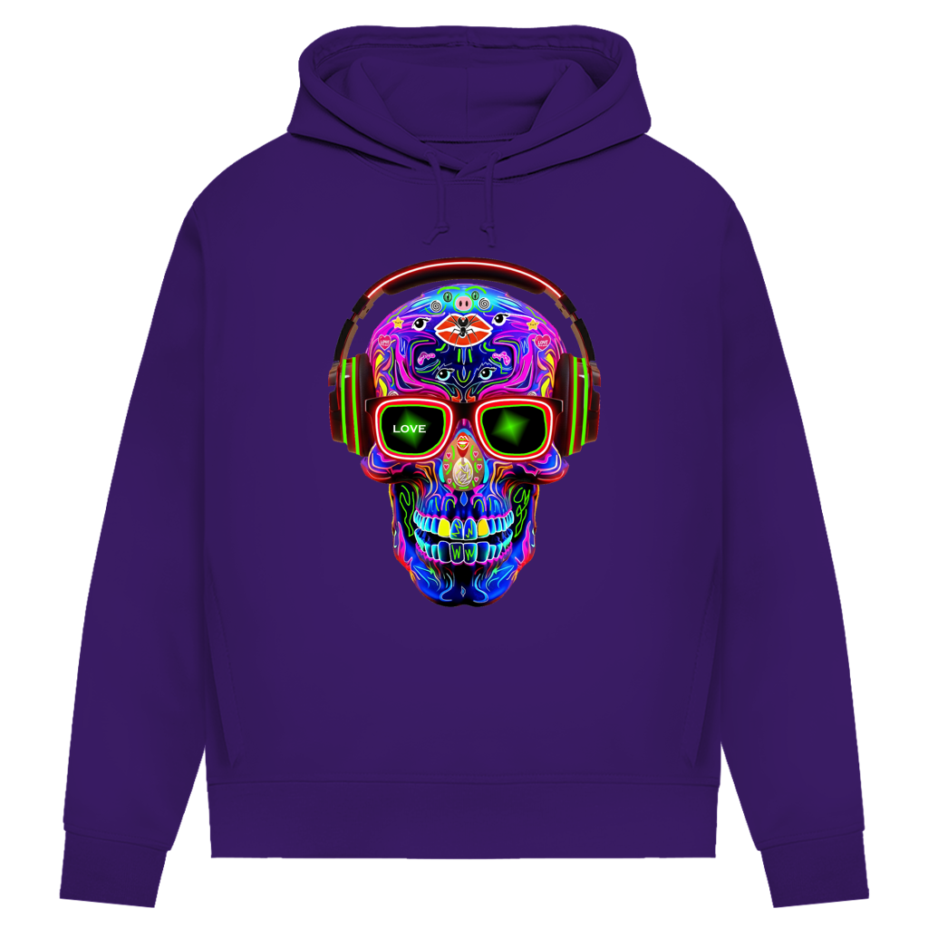 Damen Premium Bio Hoodie Skull Design