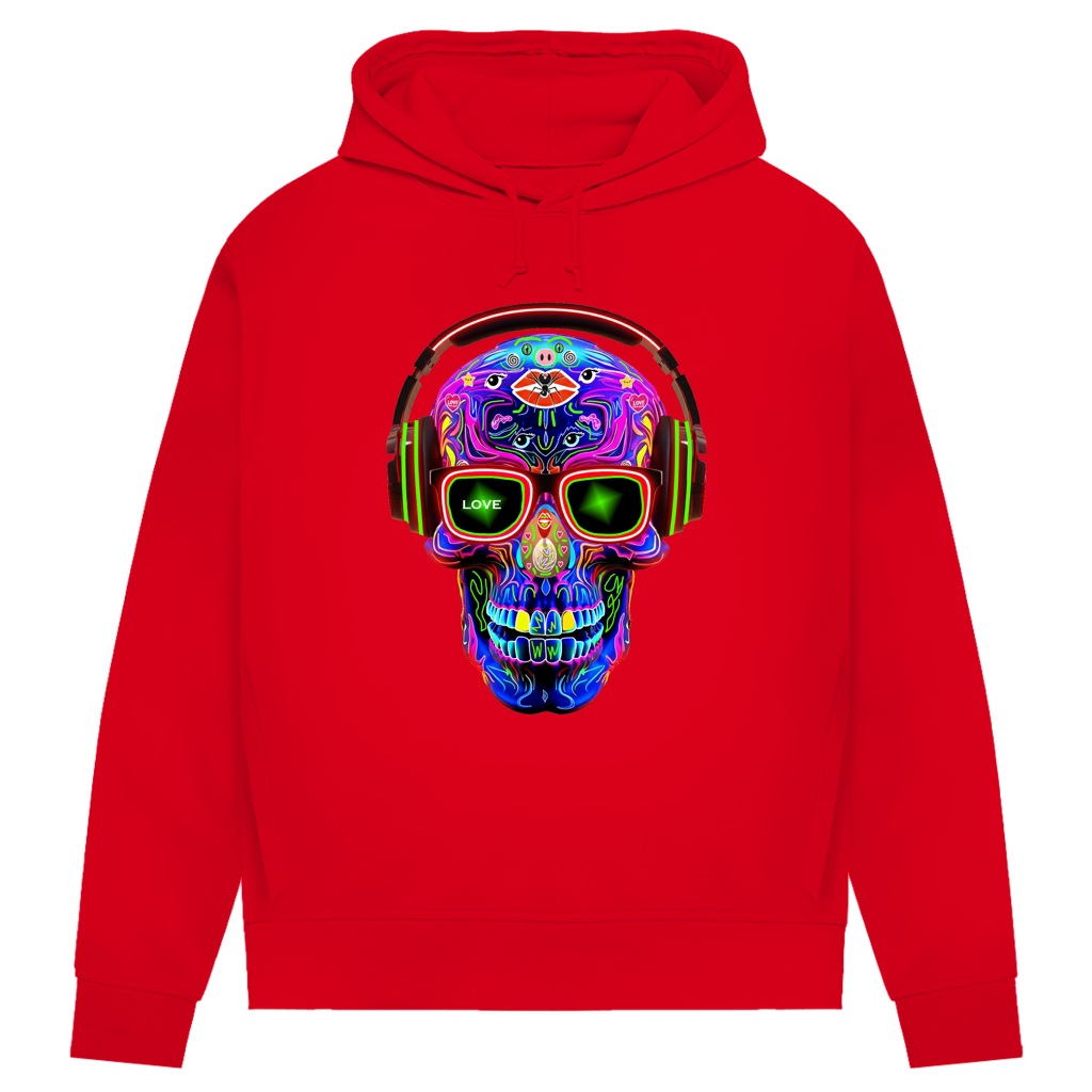 Damen Premium Bio Hoodie Skull Design
