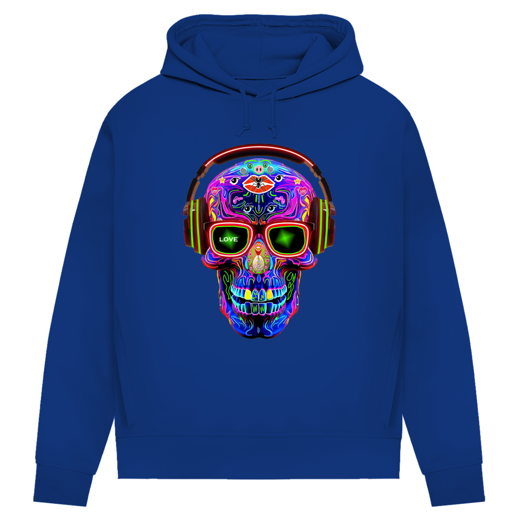 Damen Premium Bio Hoodie Skull Design