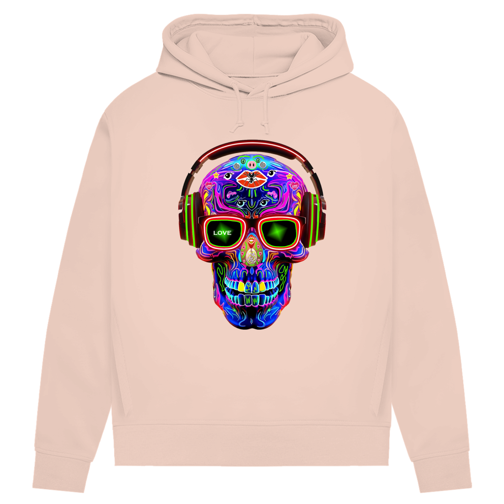 Damen Premium Bio Hoodie Skull Design