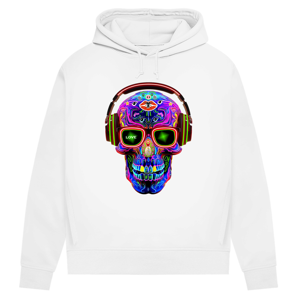 Damen Premium Bio Hoodie Skull Design