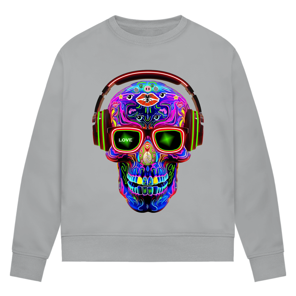 Damen Premium Bio Sweatshirt Skull Design