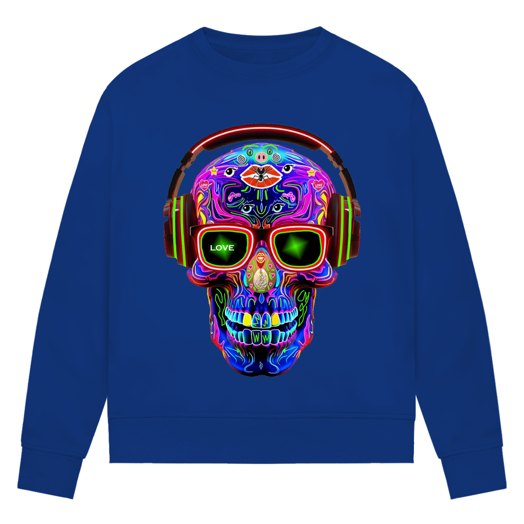 Damen Premium Bio Sweatshirt Skull Design