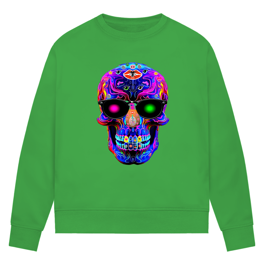 Damen Premium Bio Sweatshirt Skull Designs