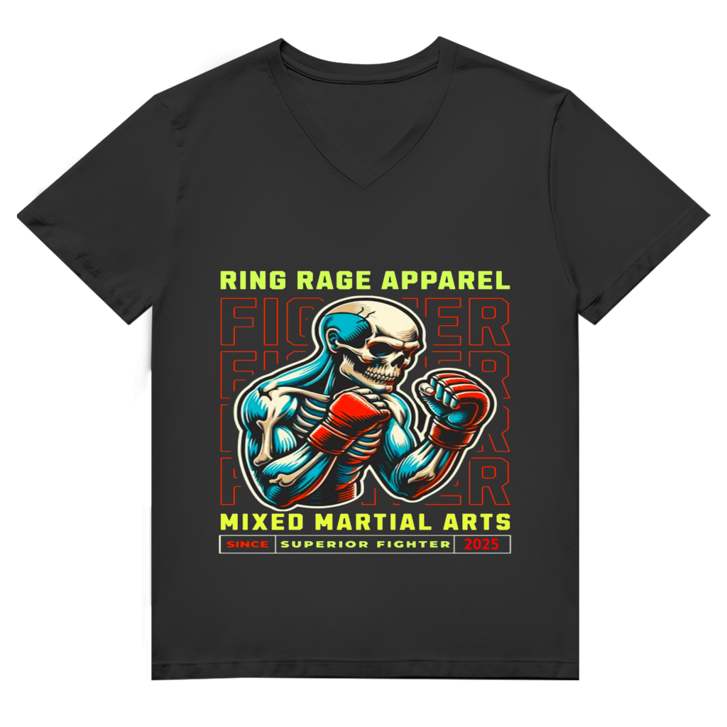 Herren Premium Bio V-Neck T-Shirt Fighter 2025