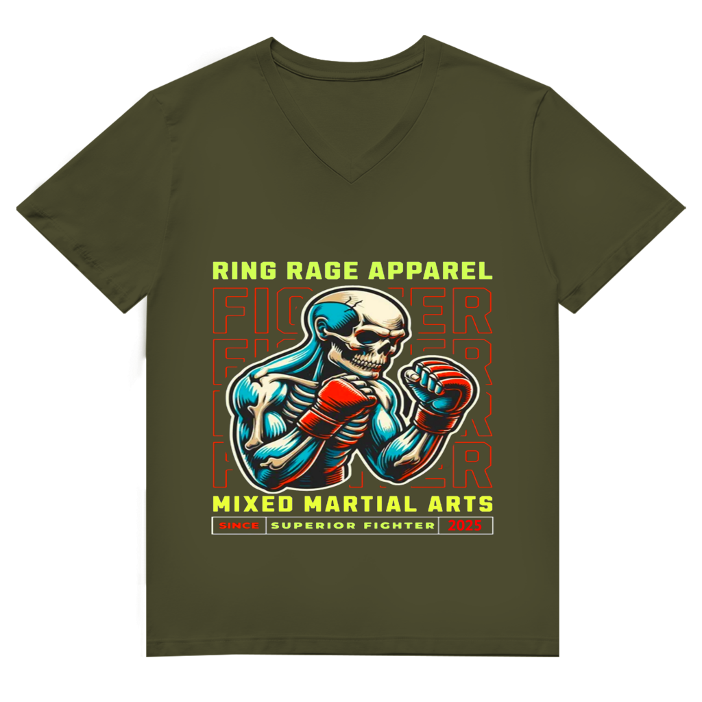 Herren Premium Bio V-Neck T-Shirt Fighter 2025