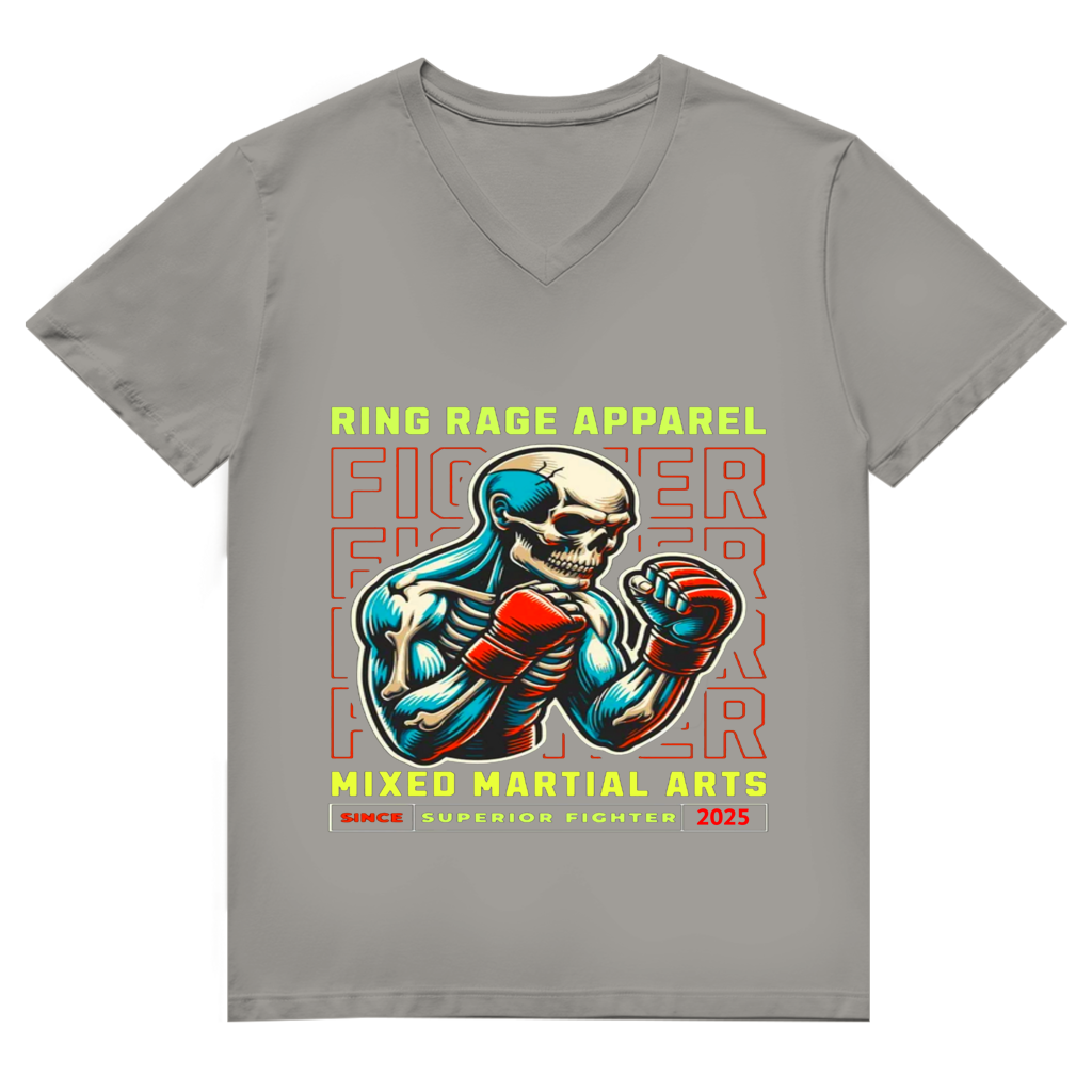Herren Premium Bio V-Neck T-Shirt Fighter 2025