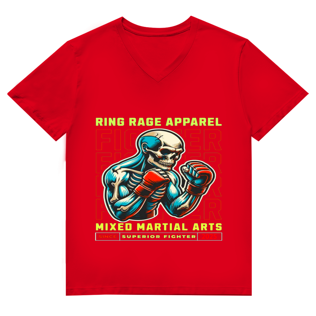 Herren Premium Bio V-Neck T-Shirt Fighter 2025