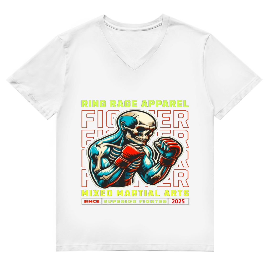 Herren Premium Bio V-Neck T-Shirt Fighter 2025