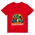 Herren Premium Bio V-Neck T-Shirt Daddysaurus