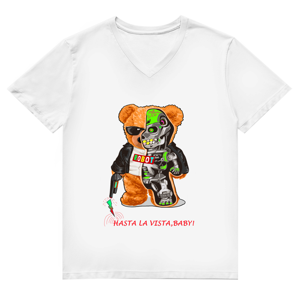 Herren Premium Bio V-Neck T-Shirt Bär