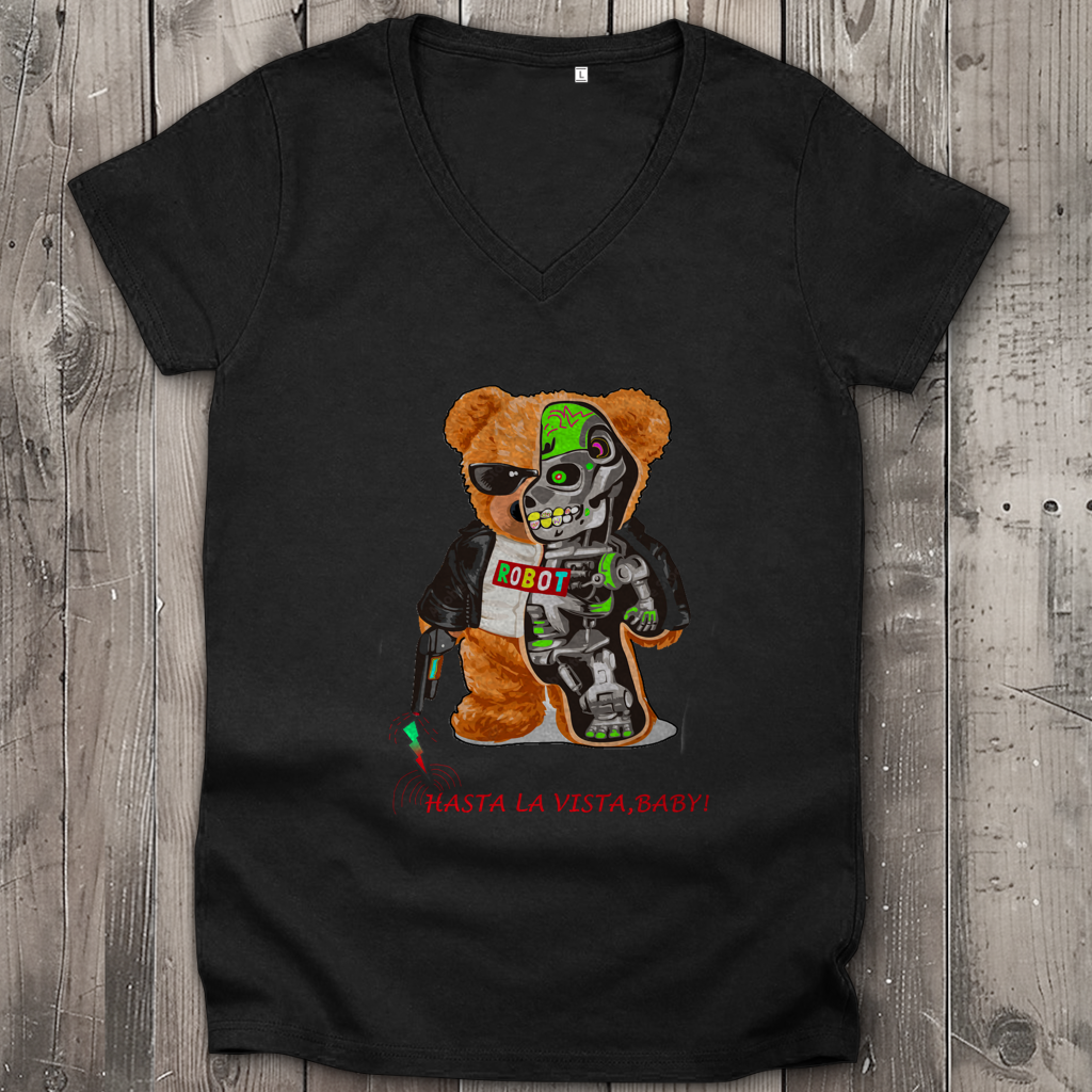Damen Premium Bio V-Neck T-Shirt Bär