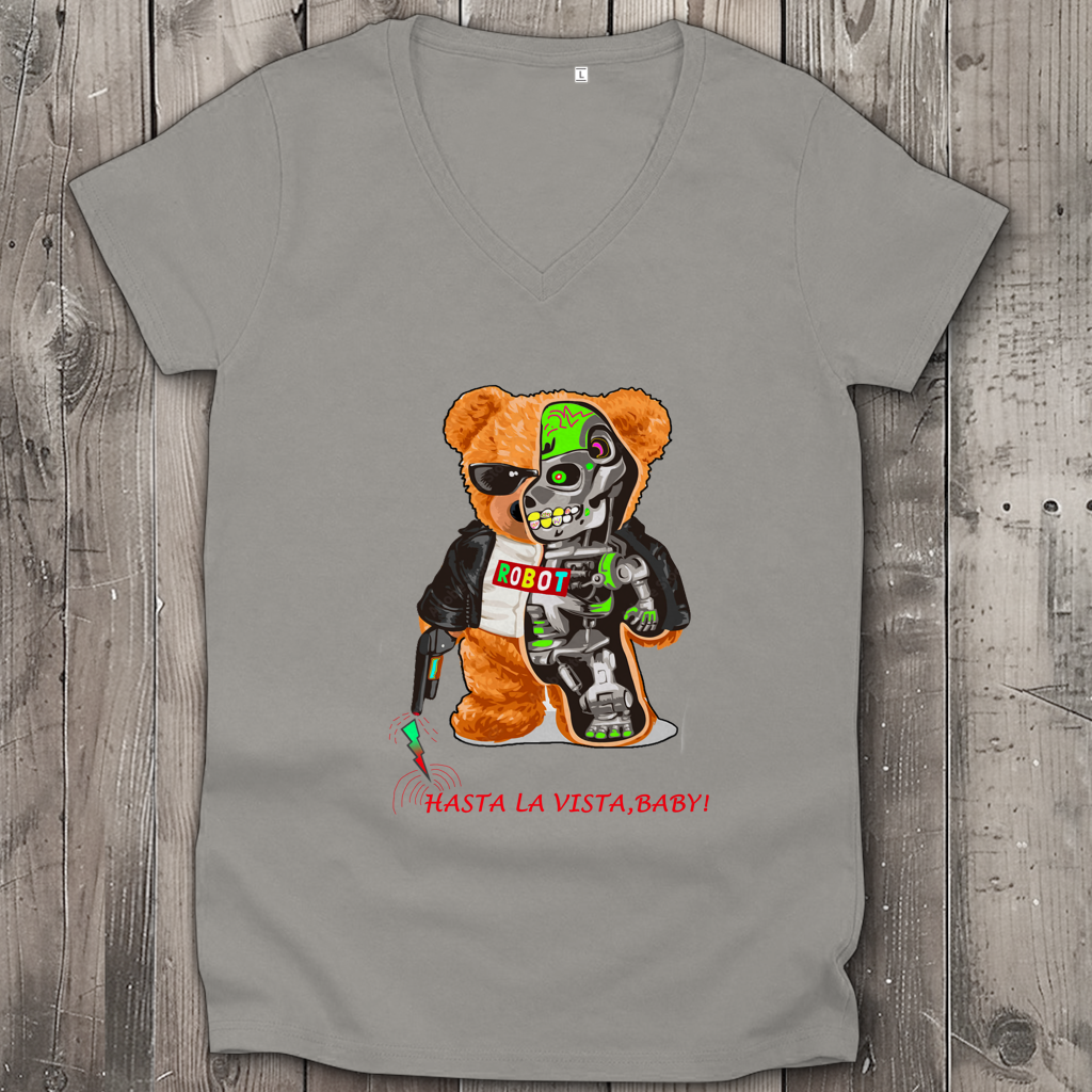 Damen Premium Bio V-Neck T-Shirt Bär