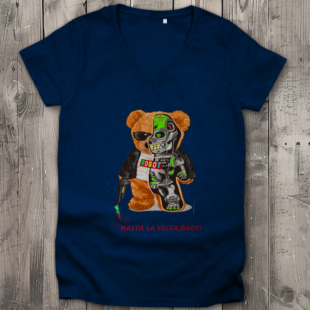Damen Premium Bio V-Neck T-Shirt Bär