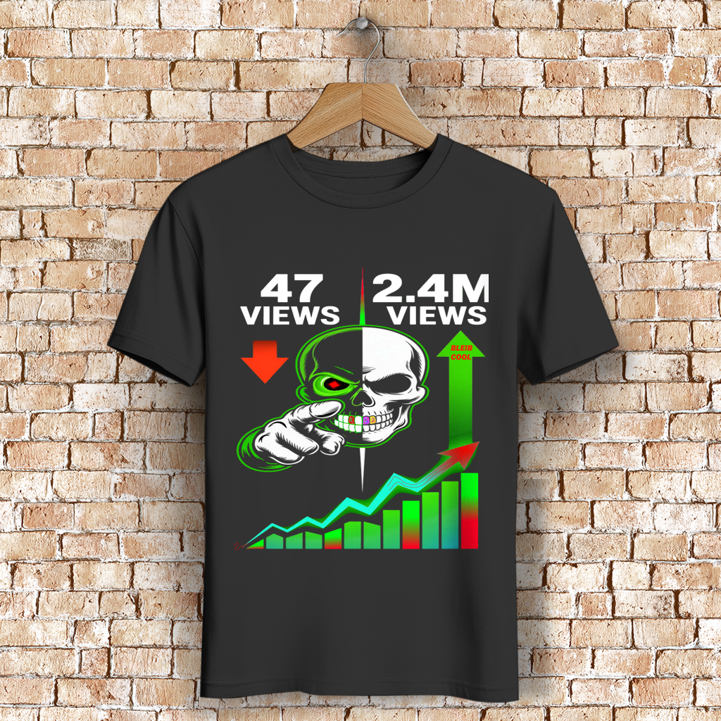 Herren Premium Bio T-Shirt Algorhythm Skull
