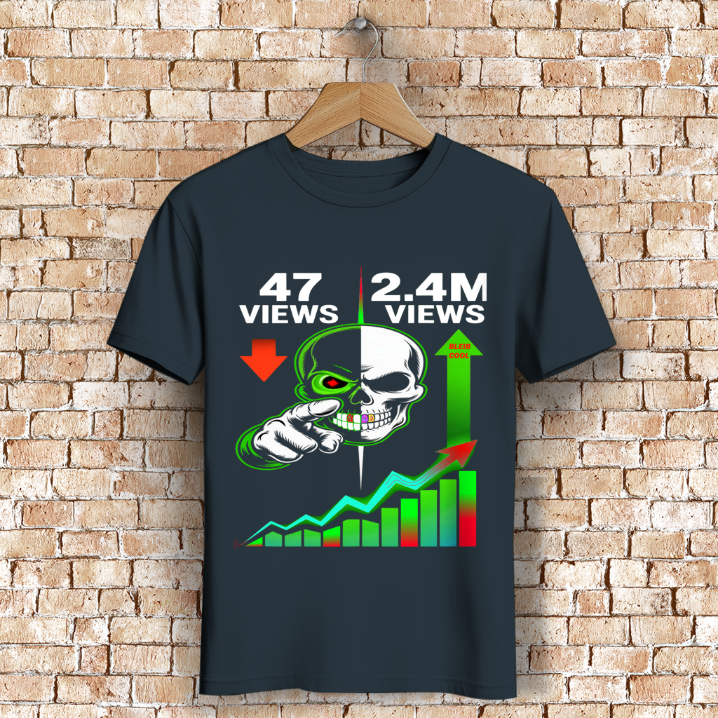 Herren Premium Bio T-Shirt Algorhythm Skull