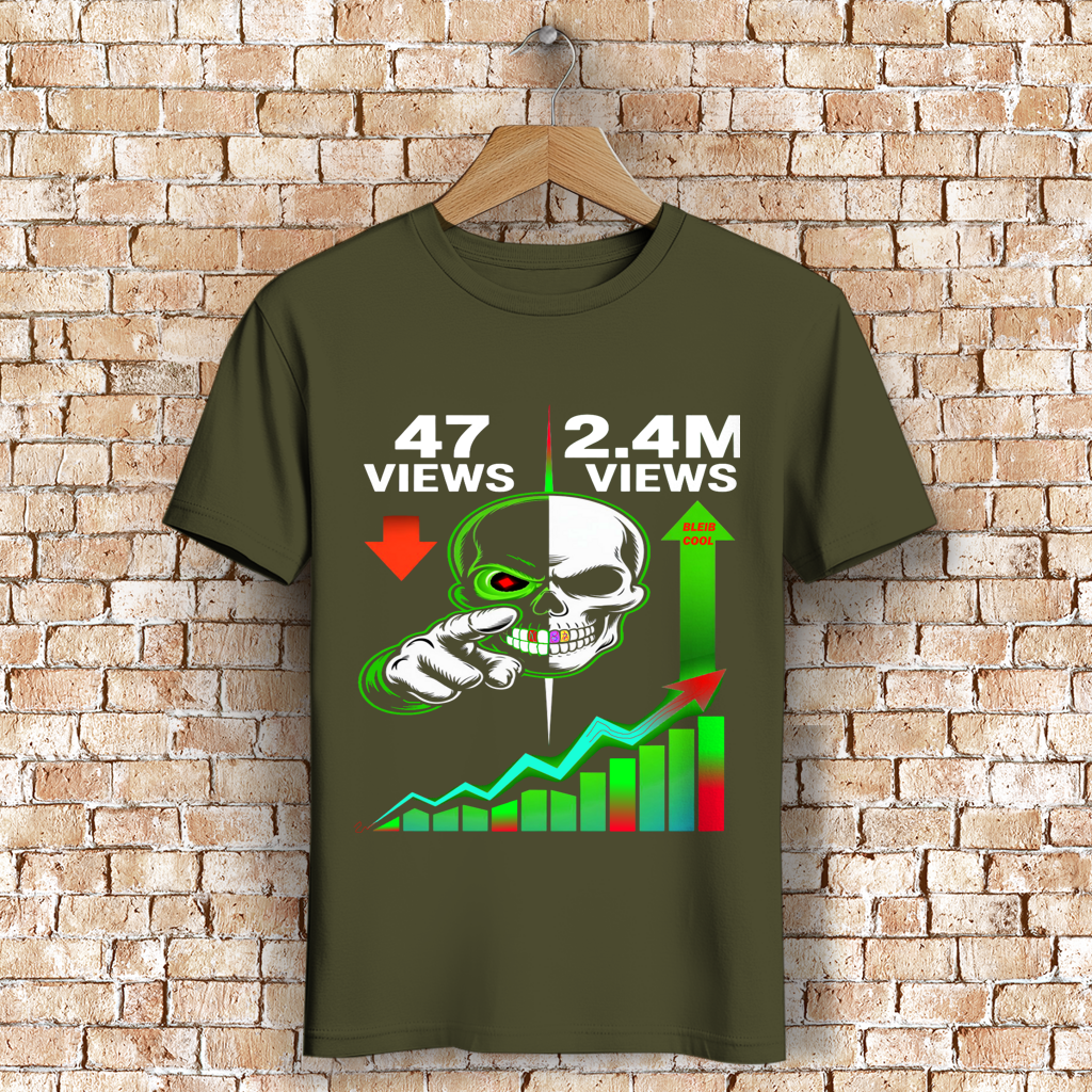 Herren Premium Bio T-Shirt Algorhythm Skull
