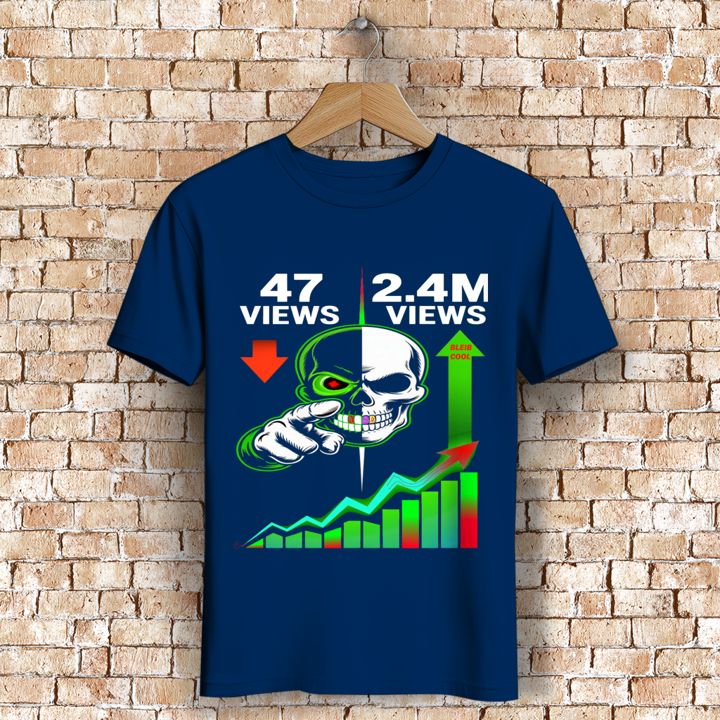 Herren Premium Bio T-Shirt Algorhythm Skull