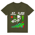 Herren Premium Bio V-Neck T-Shirt Algorhythm Skull