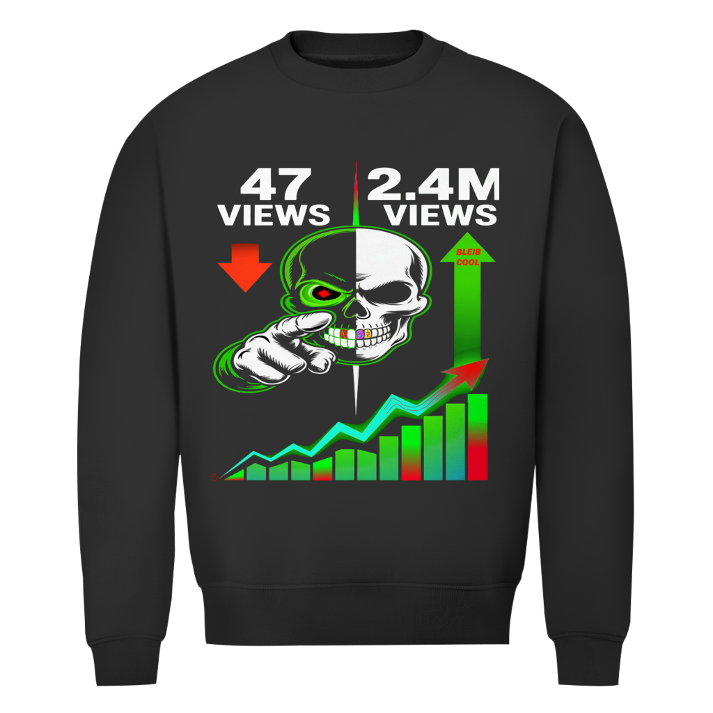 Herren Premium Bio Sweatshirt Algorhythm Skull