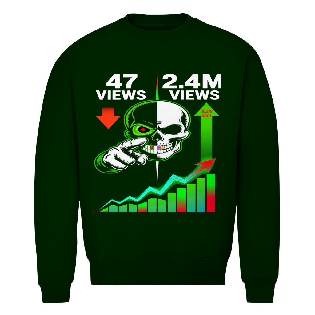 Herren Premium Bio Sweatshirt Algorhythm Skull