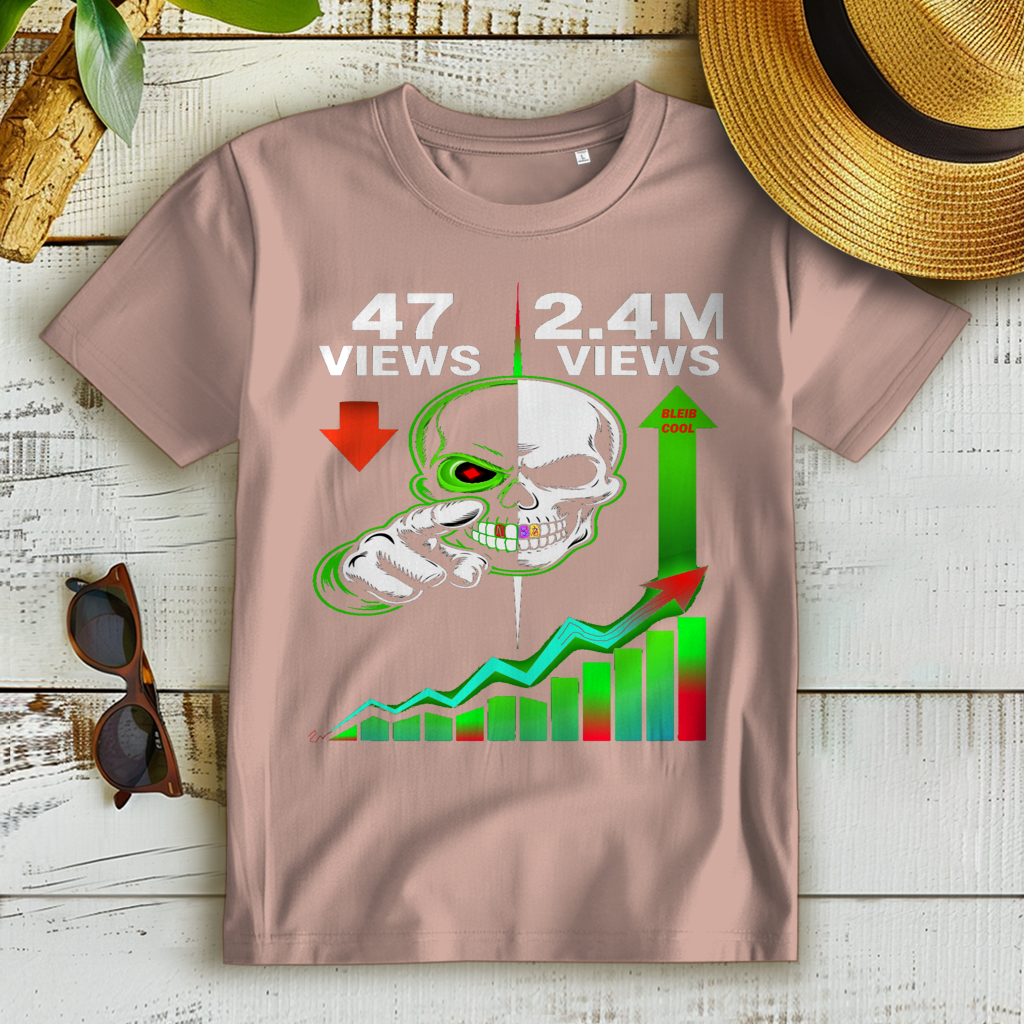 Damen Premium Bio T-Shirt Algorhythm Skull