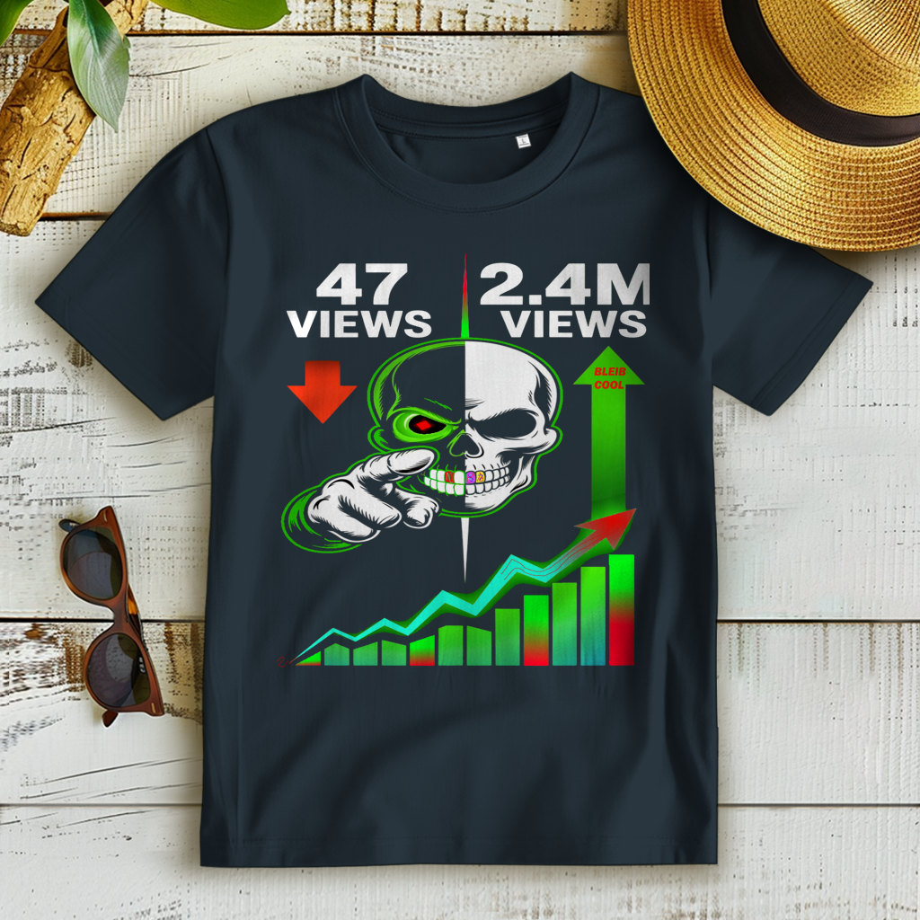 Damen Premium Bio T-Shirt Algorhythm Skull