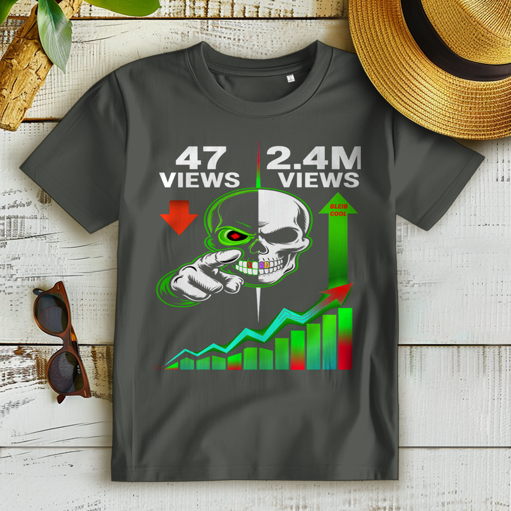 Damen Premium Bio T-Shirt Algorhythm Skull