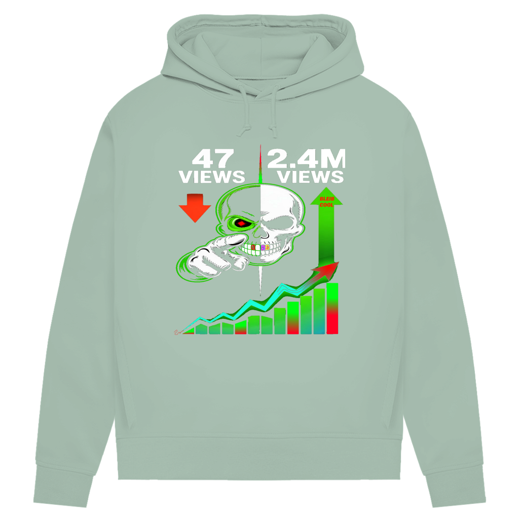 Damen Premium Bio Hoodie Algorhythm Skull