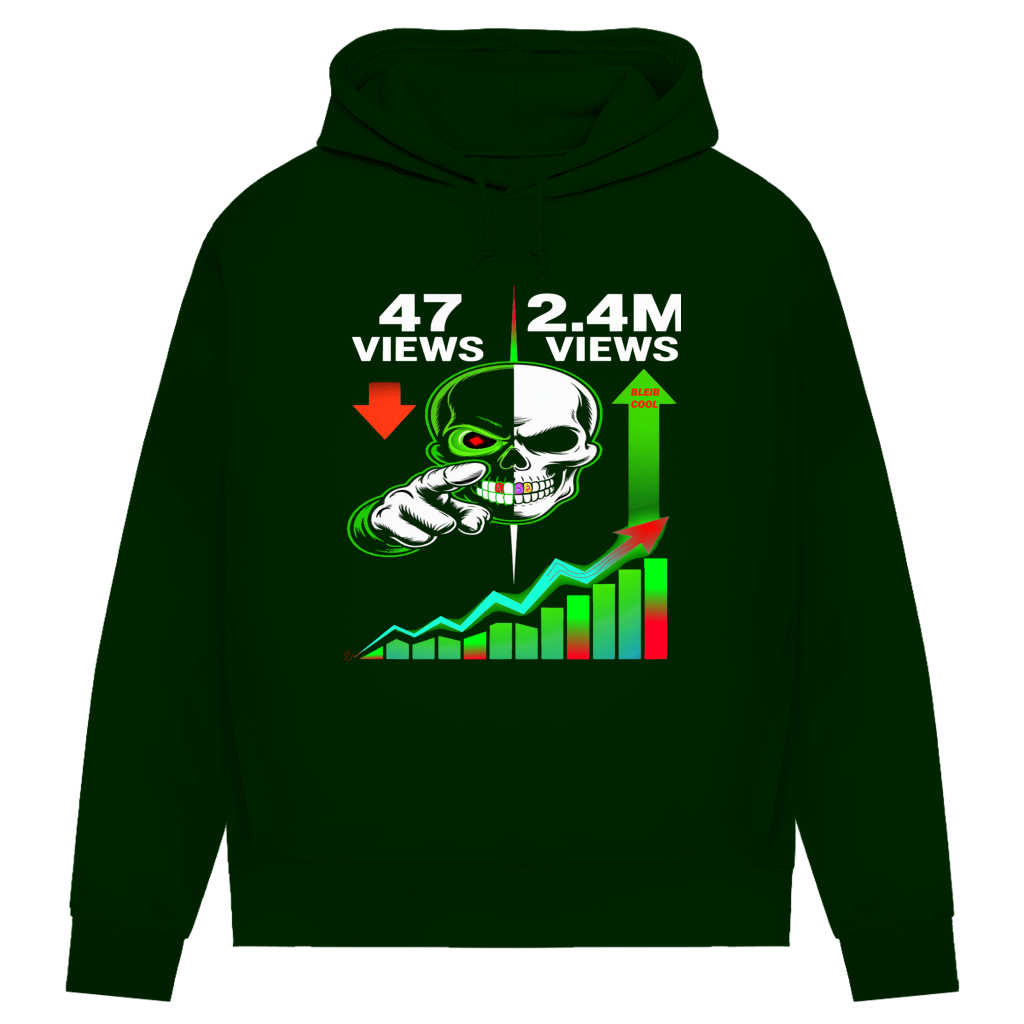 Damen Premium Bio Hoodie Algorhythm Skull