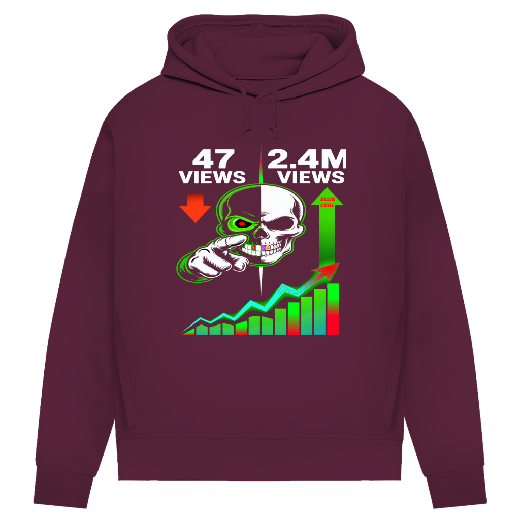 Damen Premium Bio Hoodie Algorhythm Skull