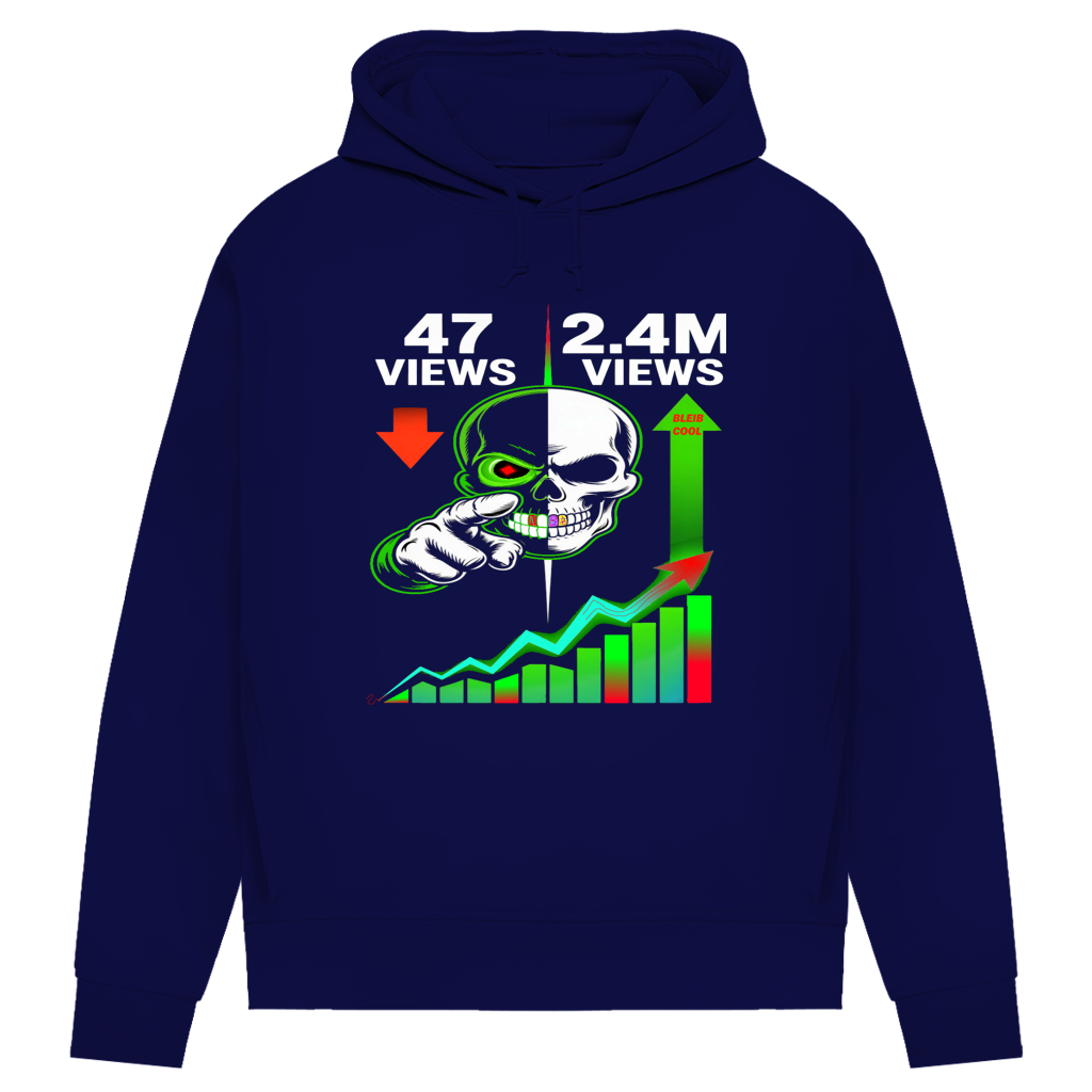 Damen Premium Bio Hoodie Algorhythm Skull