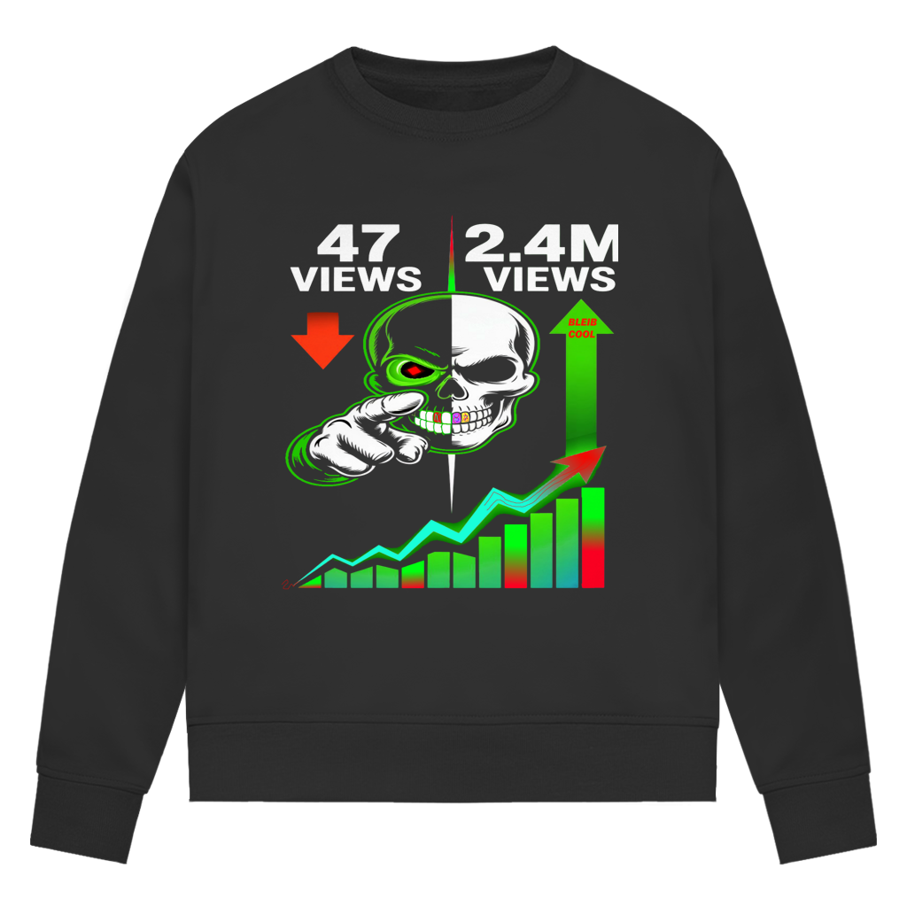 Damen Premium Bio Sweatshirt Algorhythm Skull