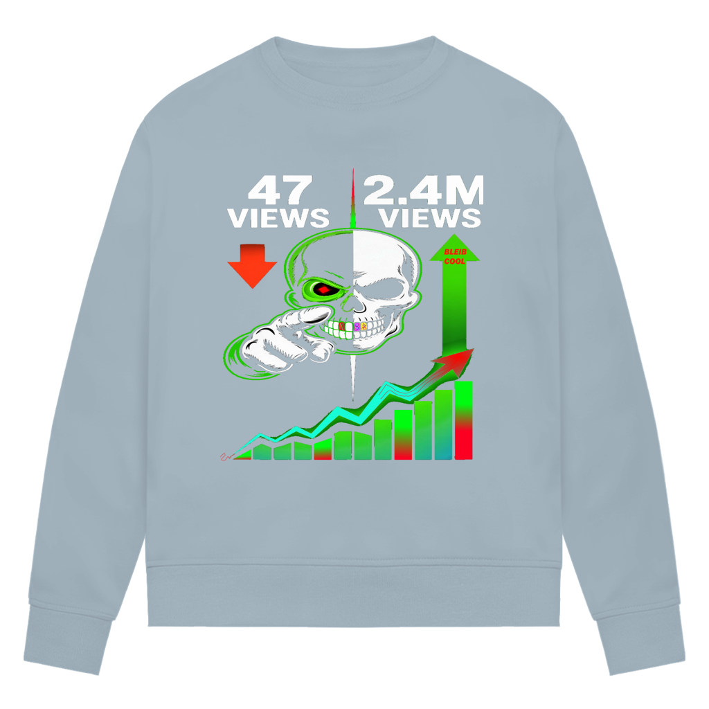 Damen Premium Bio Sweatshirt Algorhythm Skull