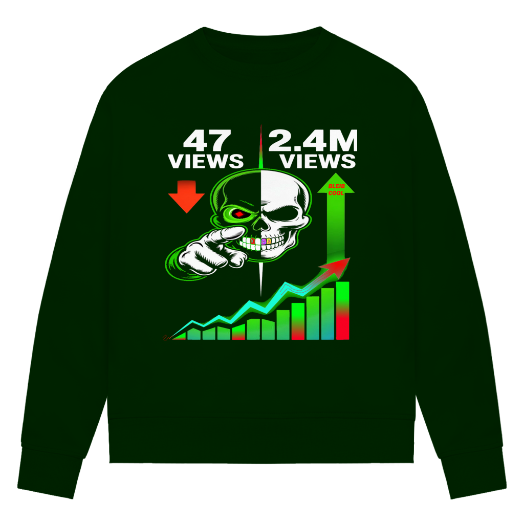 Damen Premium Bio Sweatshirt Algorhythm Skull