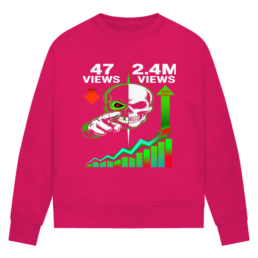 Damen Premium Bio Sweatshirt Algorhythm Skull