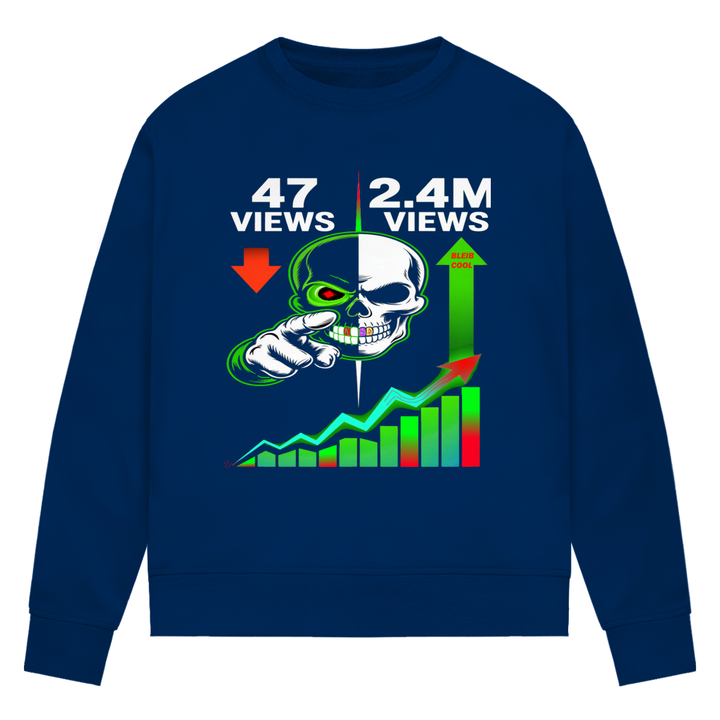 Damen Premium Bio Sweatshirt Algorhythm Skull