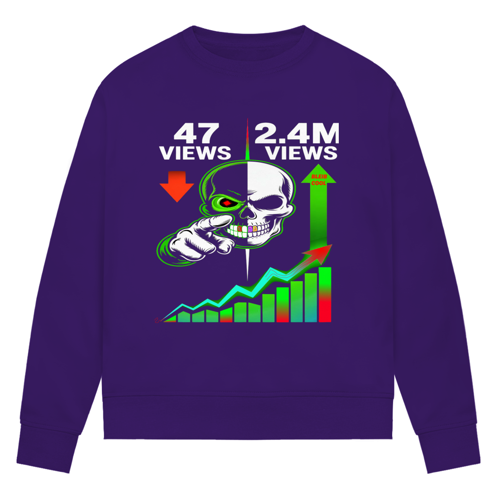 Damen Premium Bio Sweatshirt Algorhythm Skull