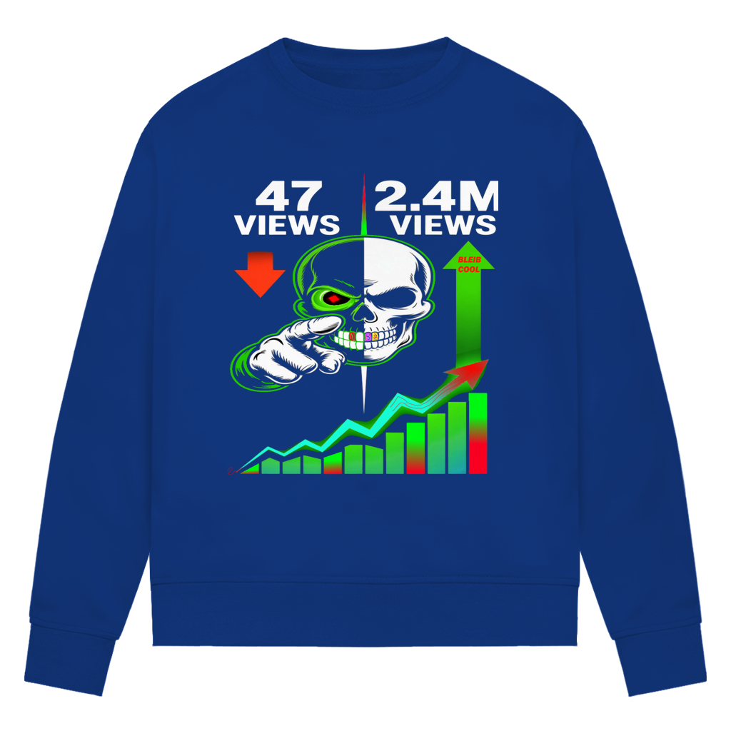 Damen Premium Bio Sweatshirt Algorhythm Skull
