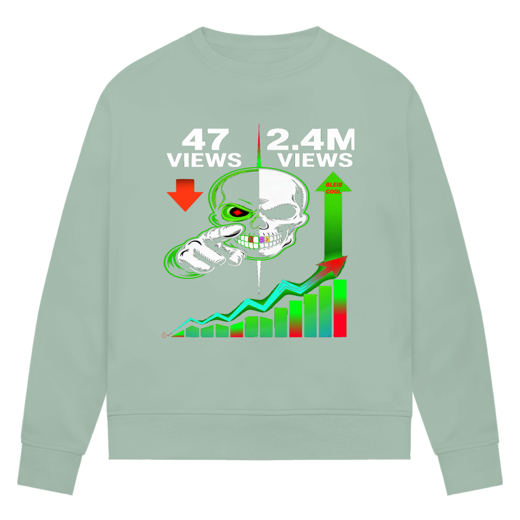 Damen Premium Bio Sweatshirt Algorhythm Skull