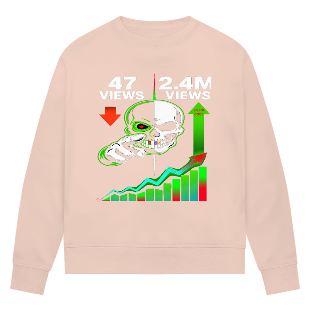 Damen Premium Bio Sweatshirt Algorhythm Skull