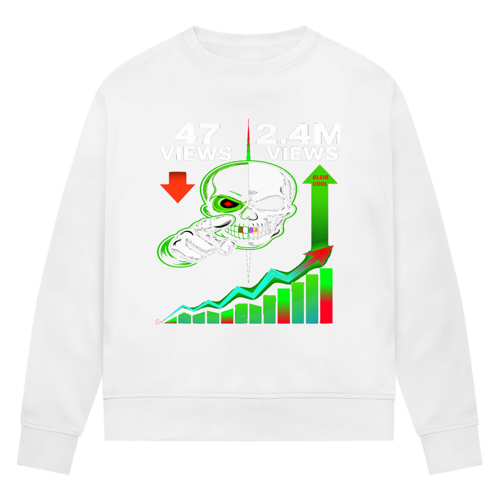 Damen Premium Bio Sweatshirt Algorhythm Skull