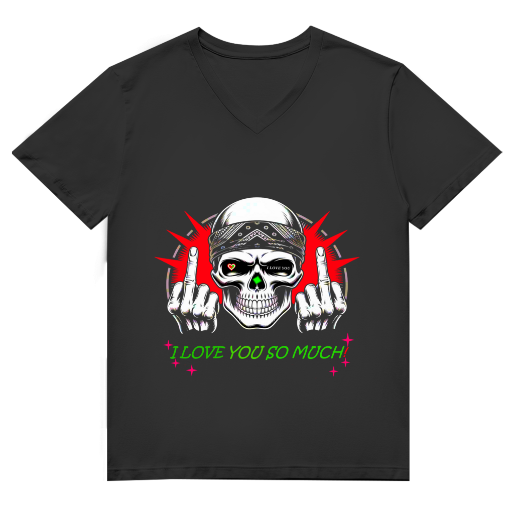 Herren Premium Bio V-Neck T-Shirt I love you so much