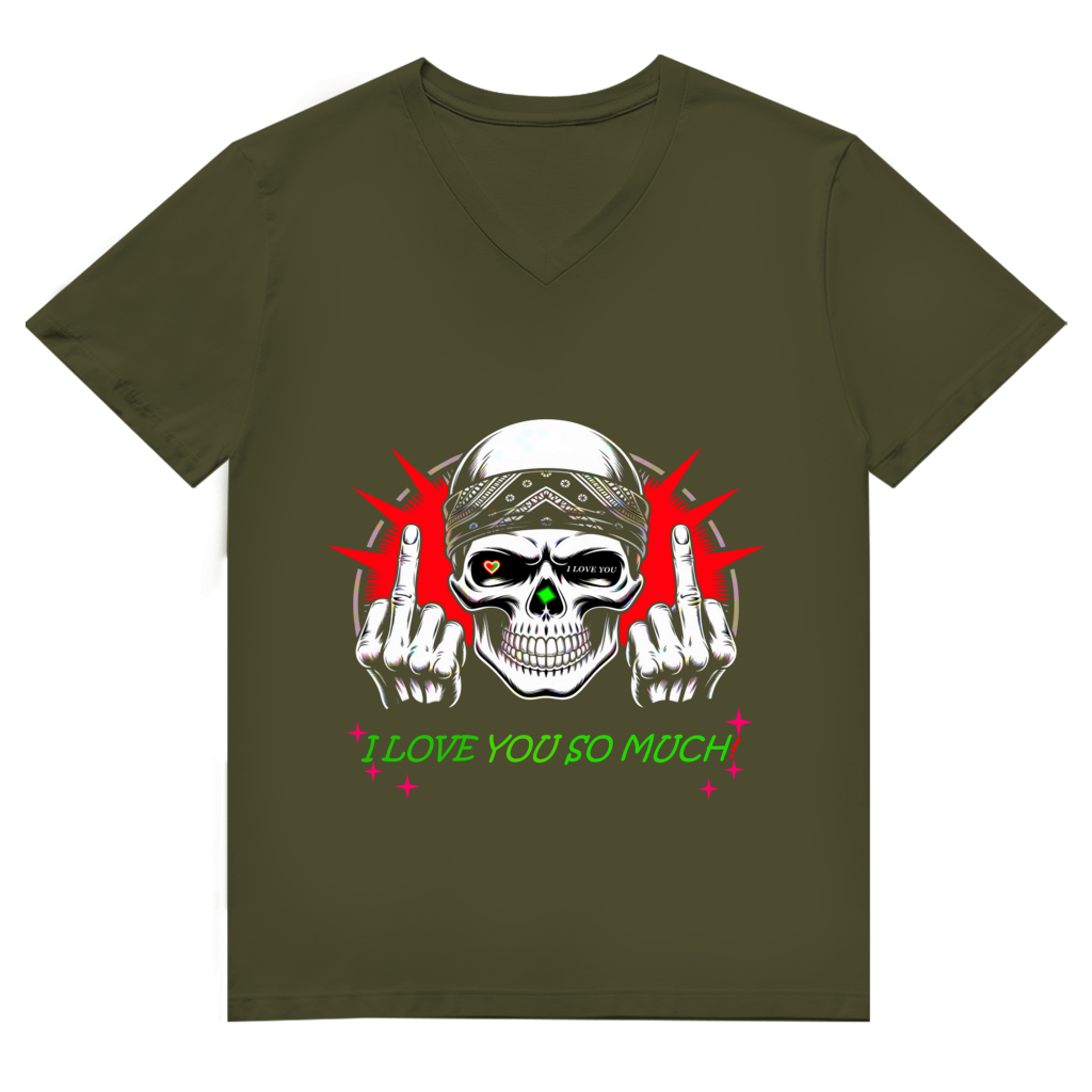 Herren Premium Bio V-Neck T-Shirt I love you so much