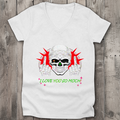 Damen Premium Bio V-Neck T-Shirt I love you so much