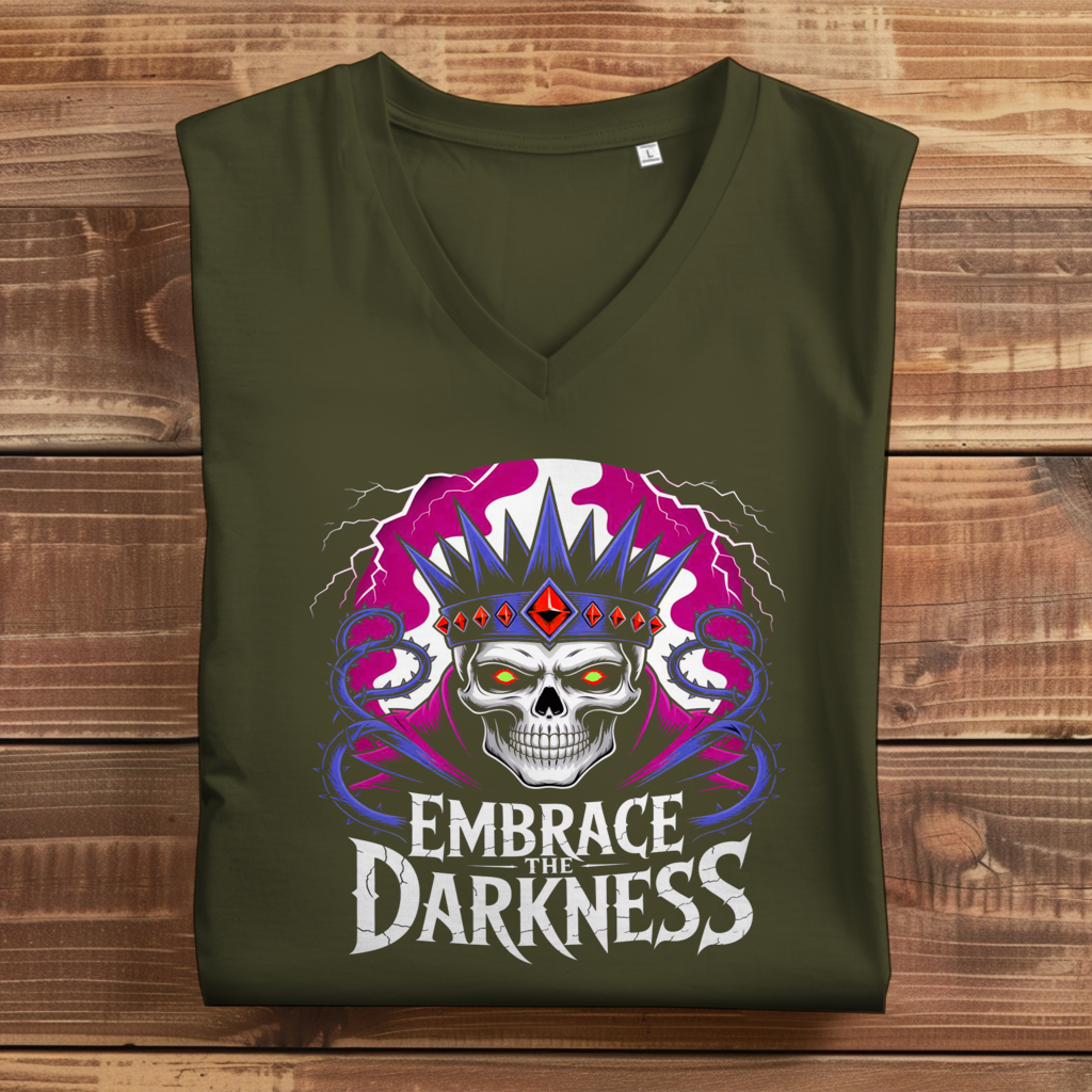 Damen Premium Bio V-Neck T-Shirt Embrace the darkness