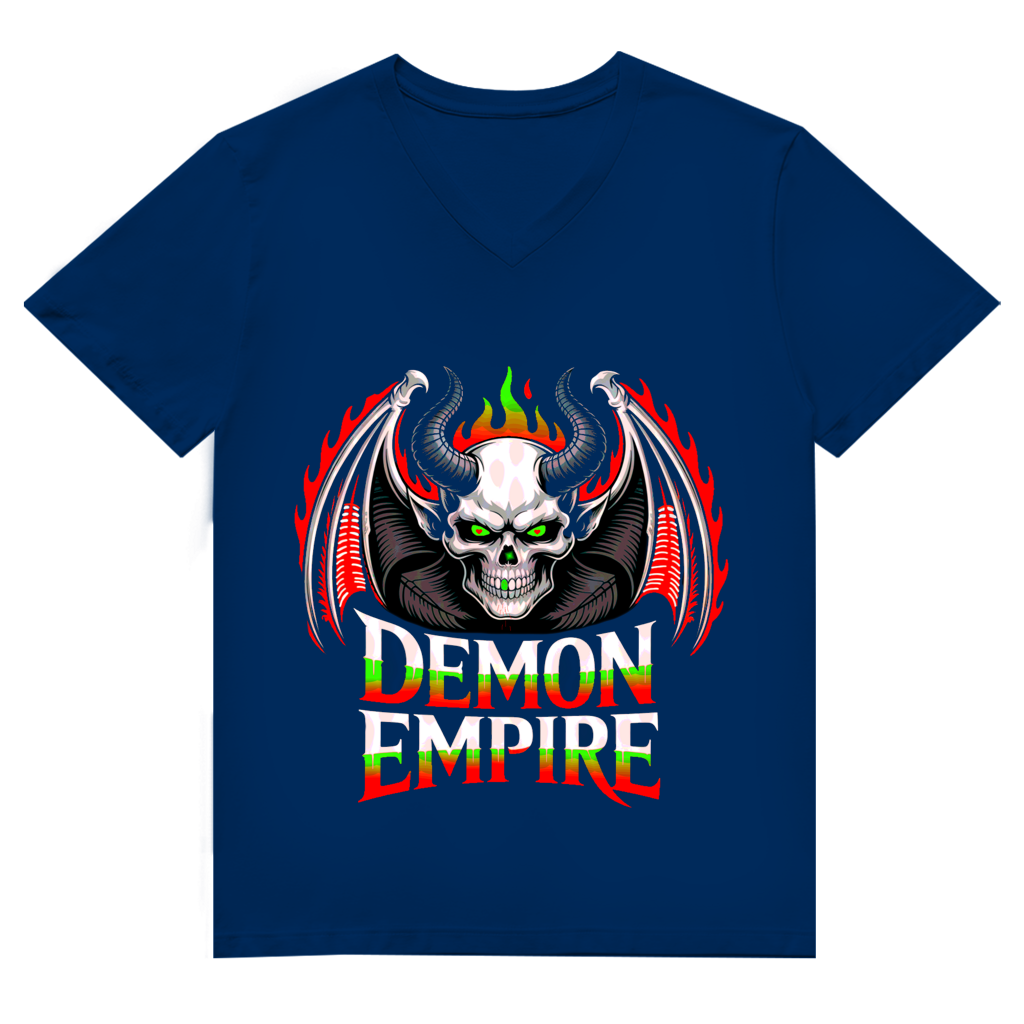 Herren Premium Bio V-Neck T-Shirt Demon Empire